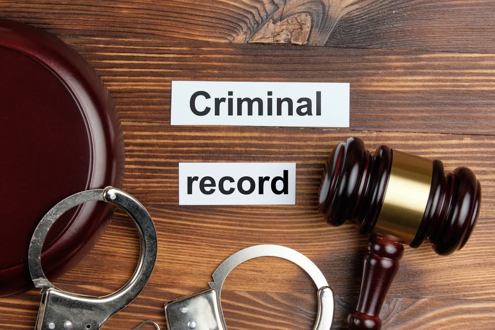 The concept of a criminal record in court cases.